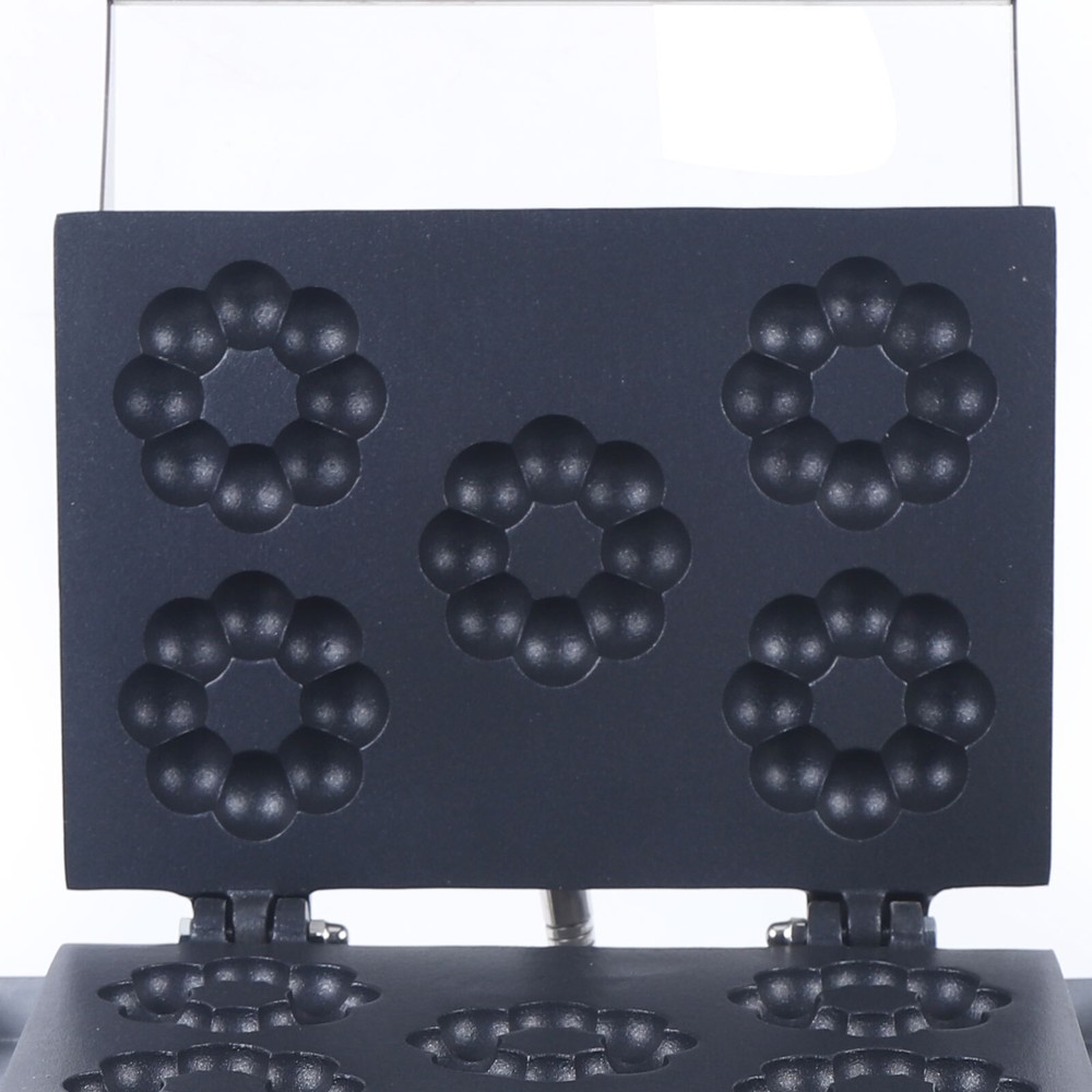 1500W Donut Maker Waffle Machine Commercial 5 Dounts Baking Waffle Machine Timer