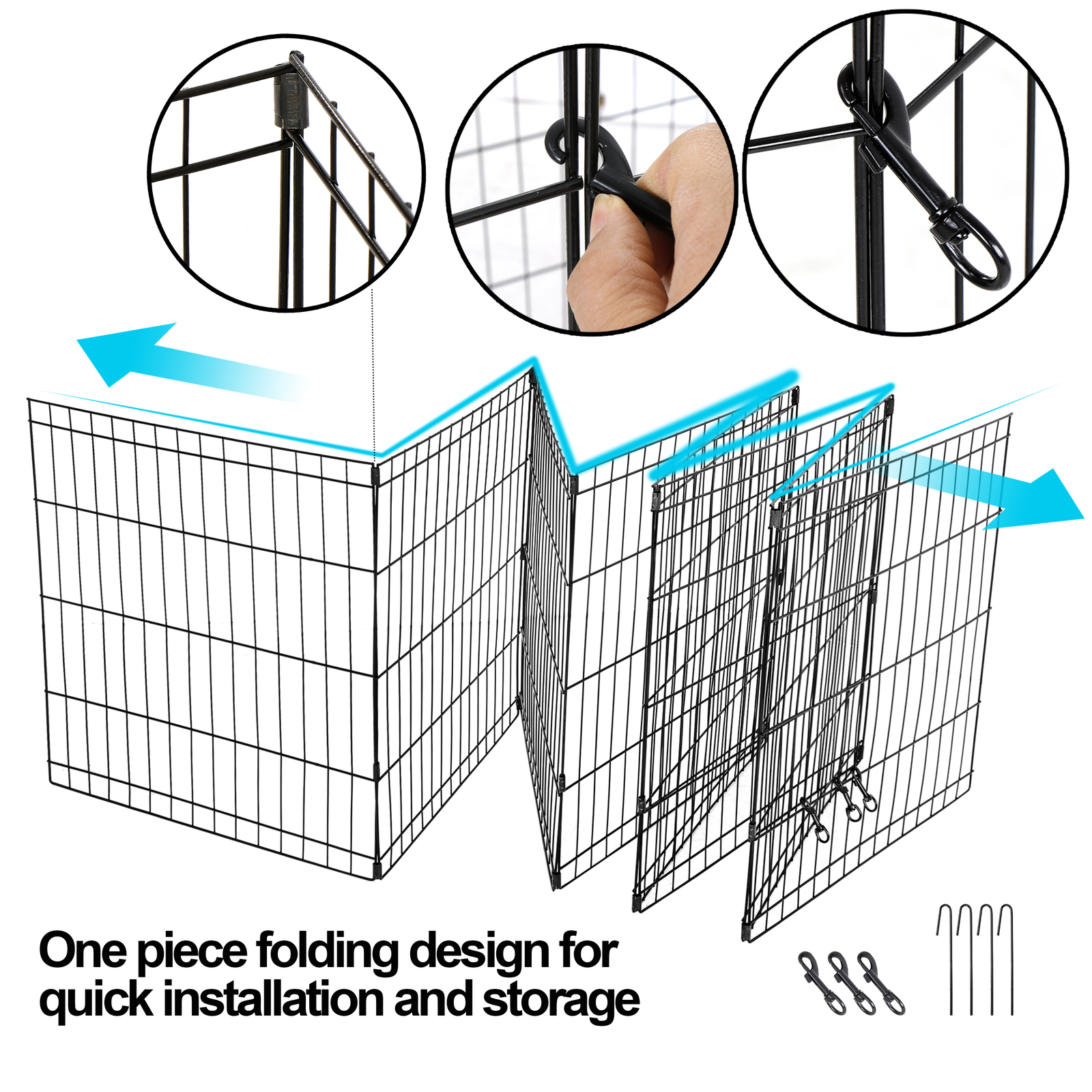24 Inch Pet Dog Playpen Exercise Puppy Pen Dog Fence for Small Animals -8 Panel