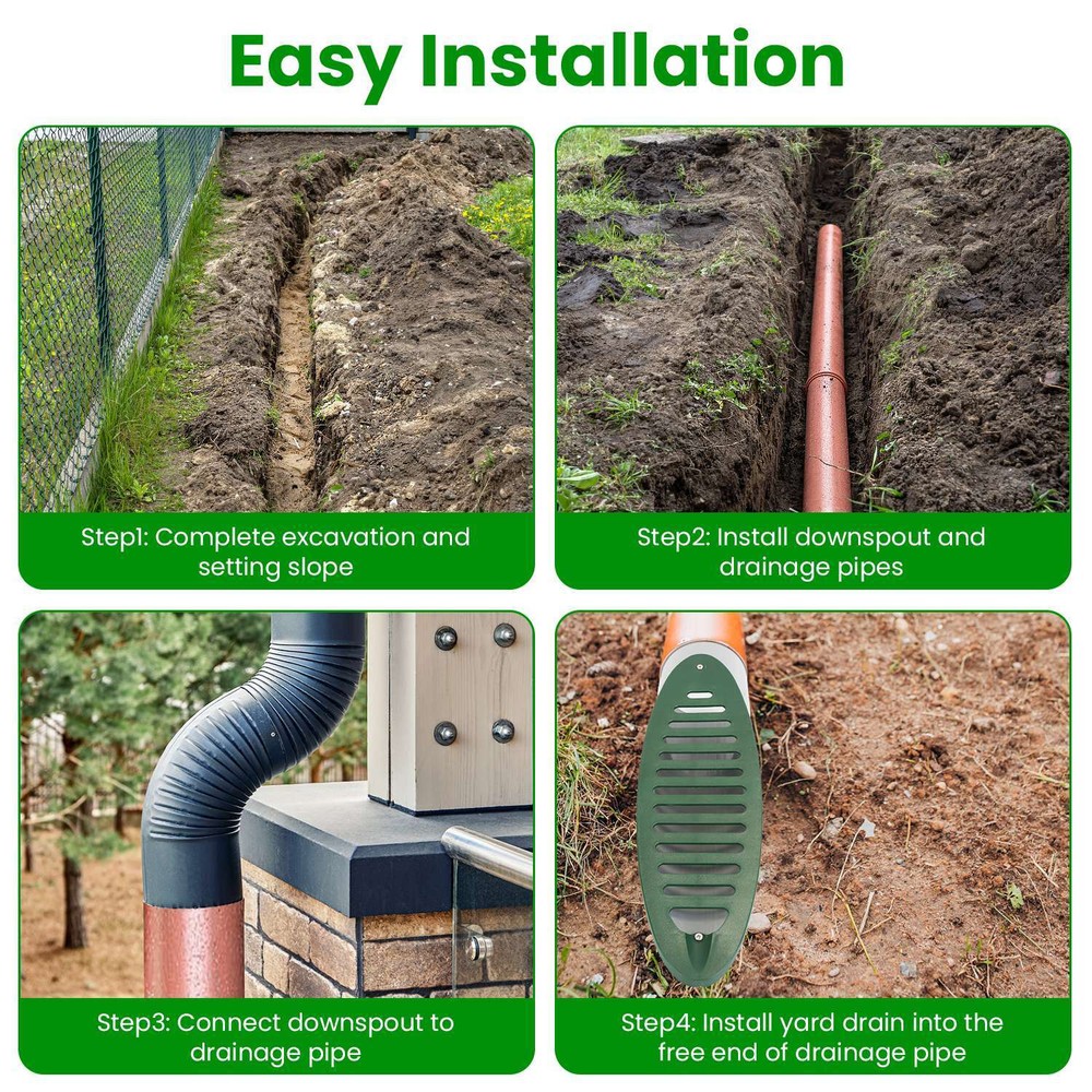 Yard Angled Drain Grate Emitter for 4 inch Drainage Gutter Downspout Extensions