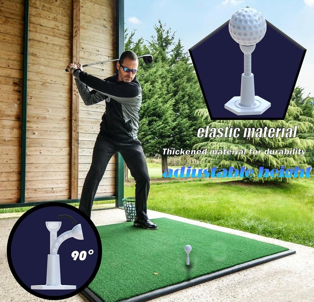 Adjustable Unbreakable Golf Tee, Rubber Golf Tees for Mats, Driving Range Tee