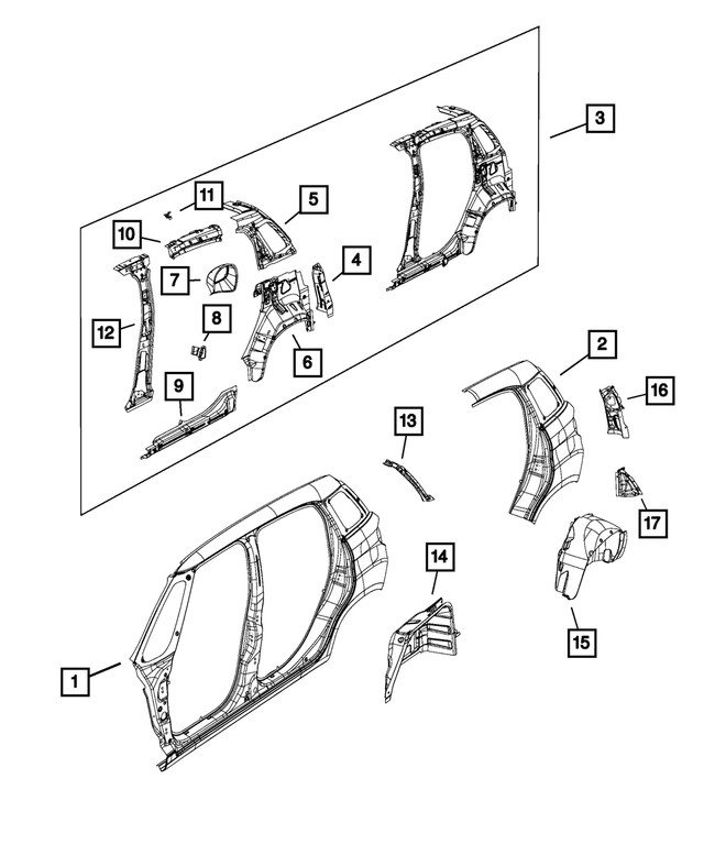 Genuine Mopar Quarter Window Reinforcement Left 68211393aa