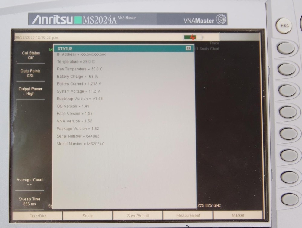 Anritsu MS2024A VNA Master 2MHz to 4GHz Vector Network Analyzer