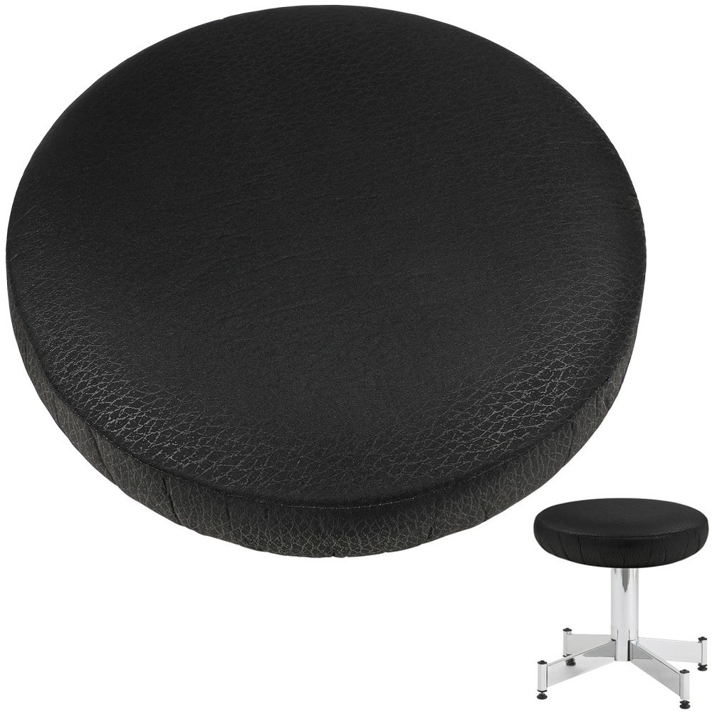Practical Black Round Chair Cover Elastic Sponge Padding Stool Cushion Protector