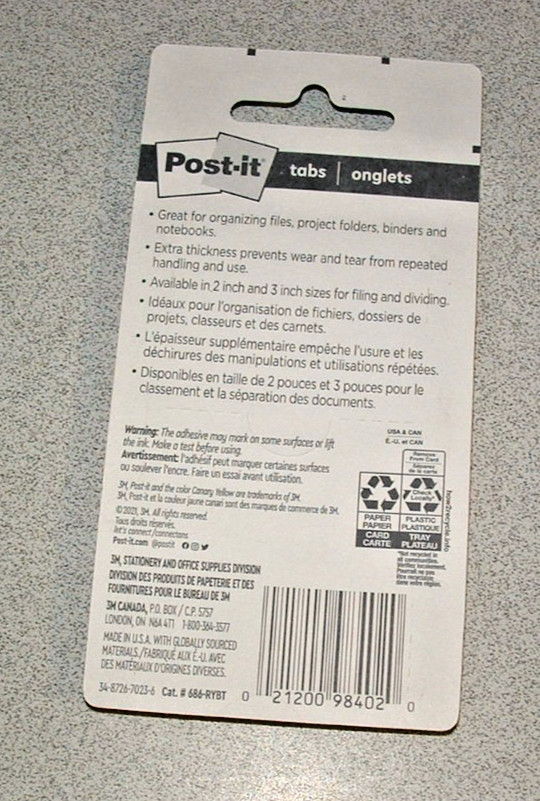 6X Post-it Durable Index Tabs - 36 Each post it note TABS 3m 1"x 1.5"