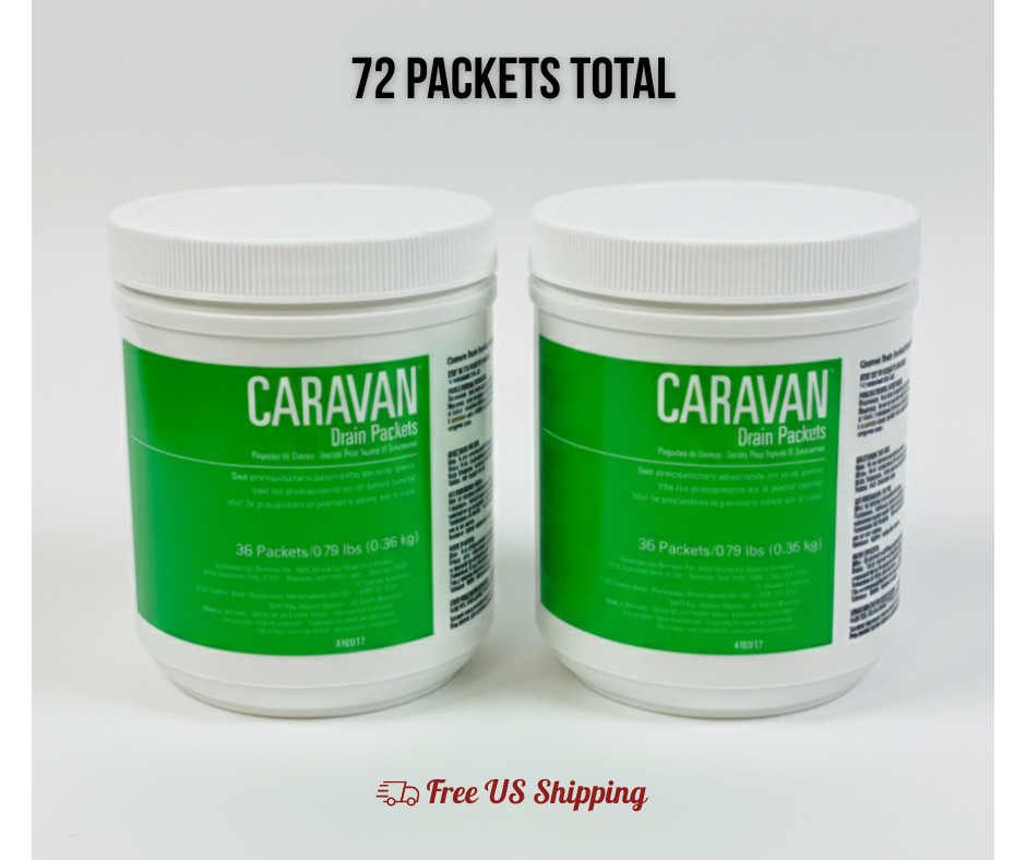 Caravan Drain Packets 36 Pack 2 Containers