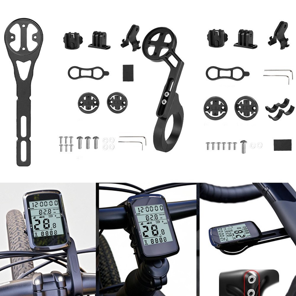 Bicycle Computer Mount Kit for Garmin For Bryton with Light and Camera Mounts