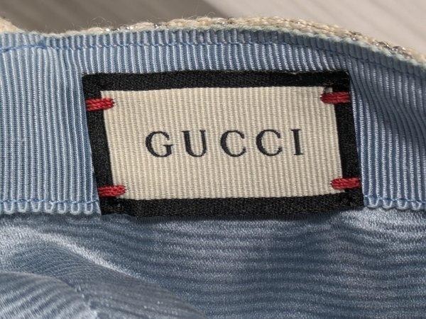 GUCCI Baseball Cap Hat GG Glitter White Monogram