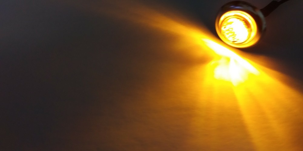 3 BBT 220 volt Amber LED Low-Profile Indicator Lights