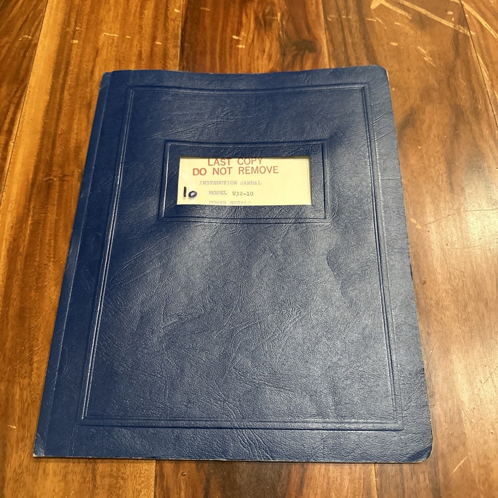 Universal Electronic Model U32-10 Power Supply Instruction Manual