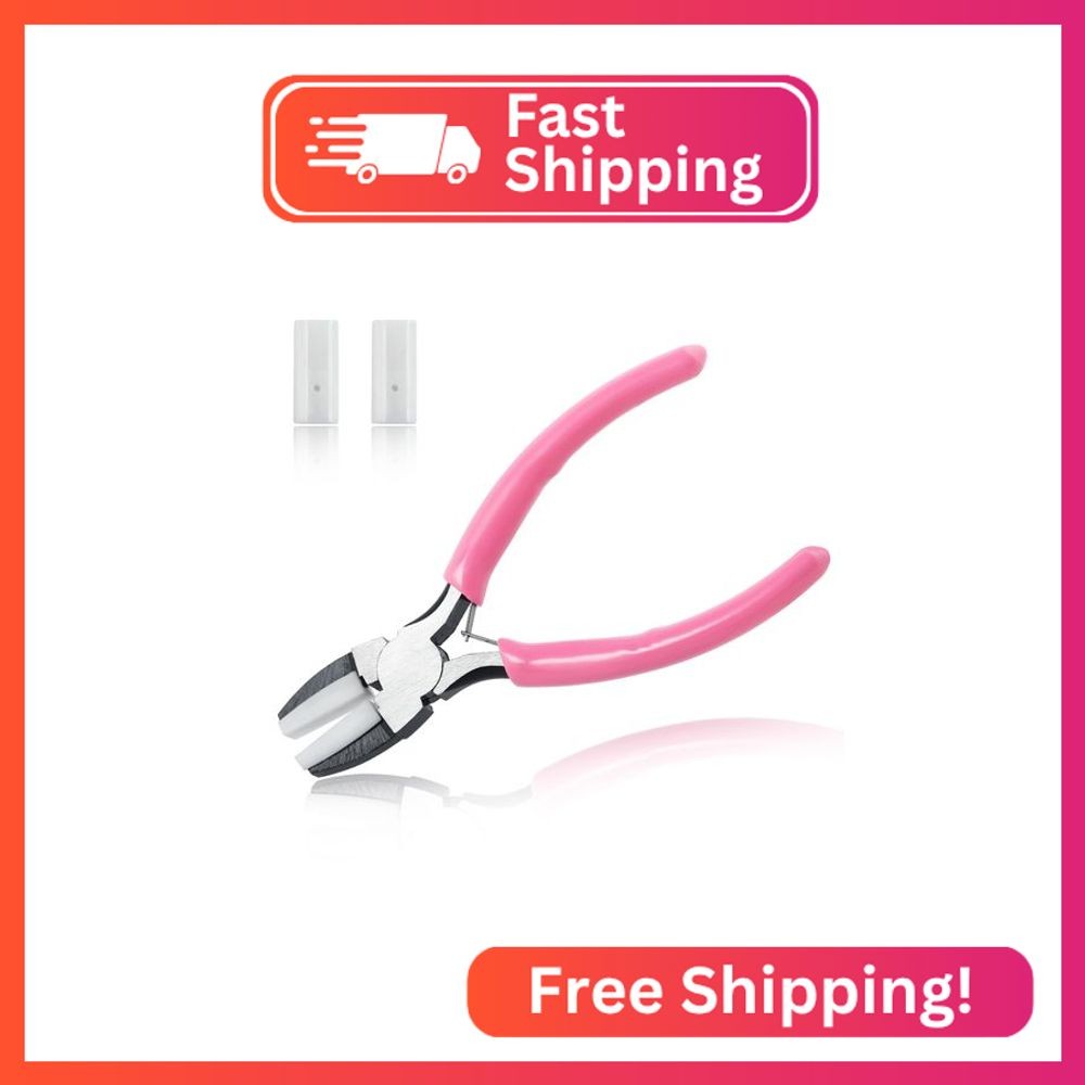 LEONTOOL Flat Nose Pliers for Jewelry Making with 2 Replacement Tips, 5 Inch Sof
