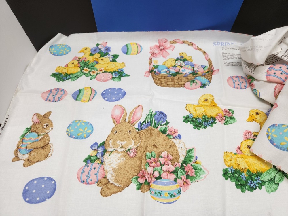 Vintage Sewing Easter Appliques Apron Fabric
