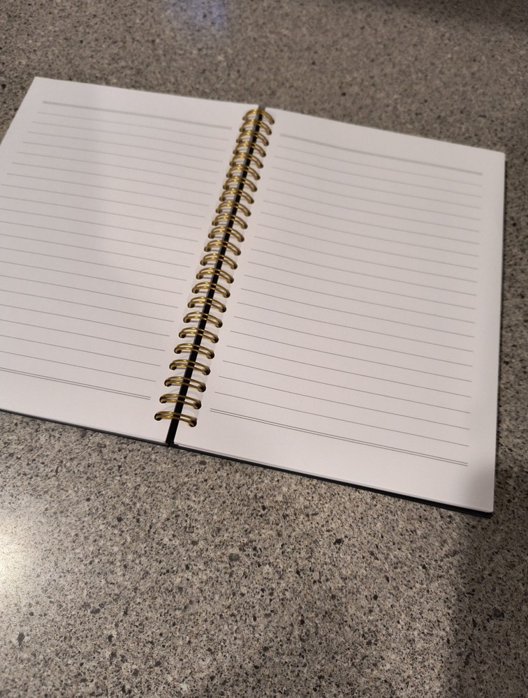 Black Hardcover Lined Notebook Journal "Enjoy The Next Chapter" Blank