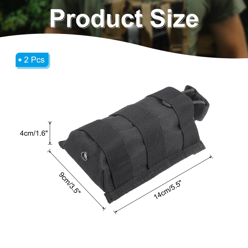 Outdoor Single M4/M16 Open Top Pouch Black 2Pcs