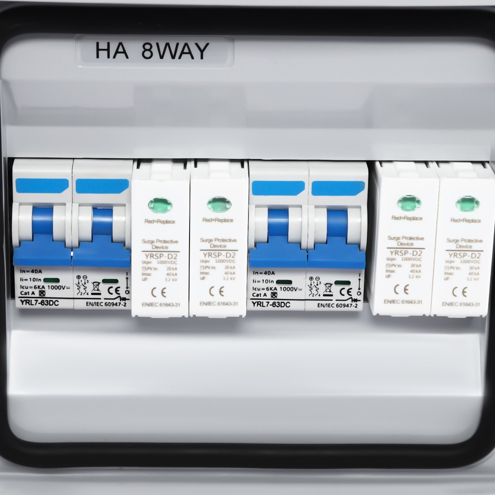 2 Strings Solar Combiner Box For Solar Panel Disconnect Switch Circuit Breaker