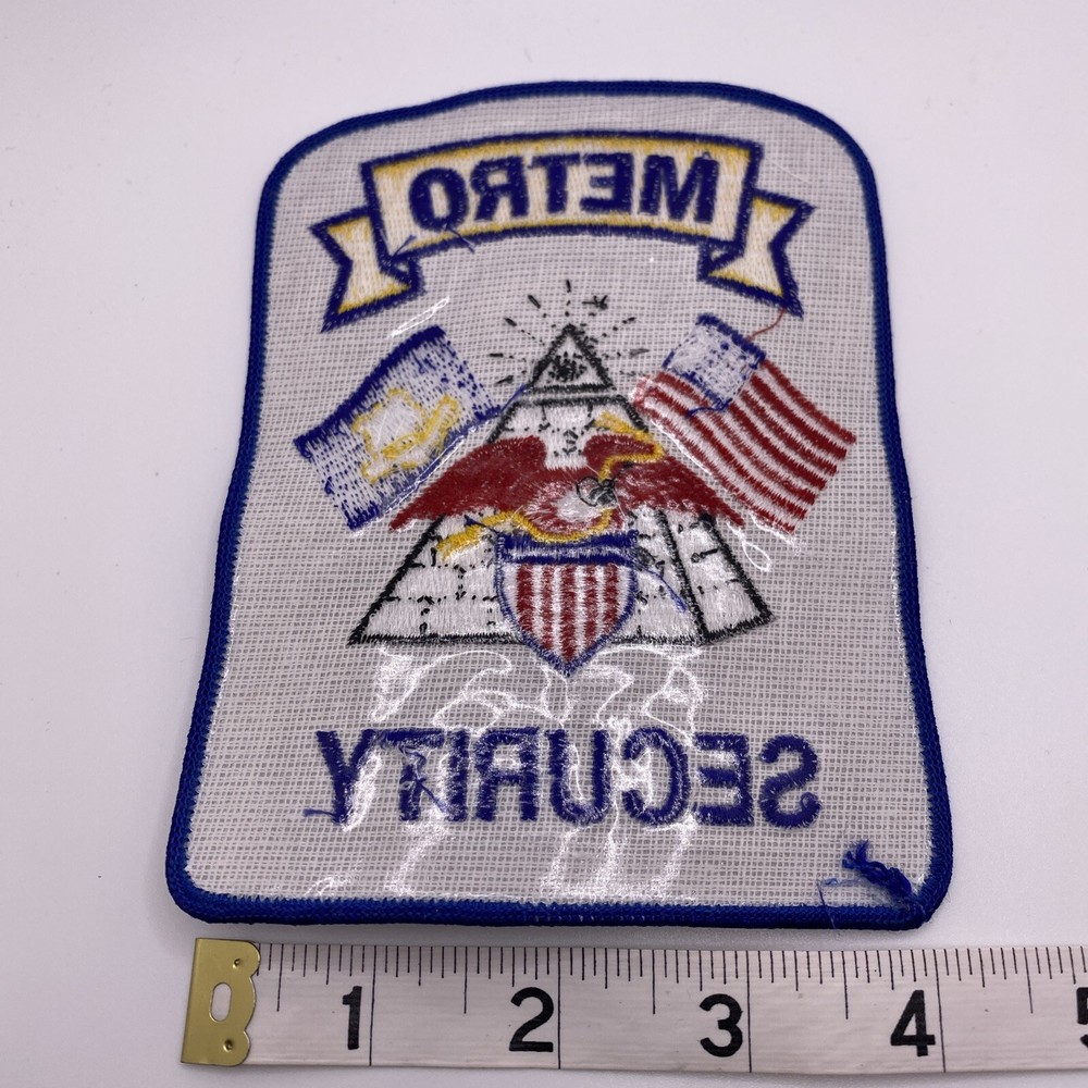 Metro Security, Security Guard Services, Embroidered Patch Crest Emblem