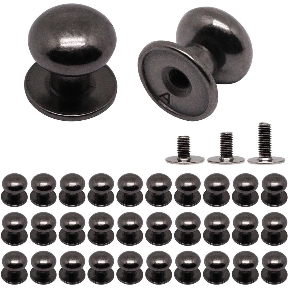 32pcs Mini Drawer Pulls, 0.37inch Small Knobs for Jewelry Box, Metal Round Mi...