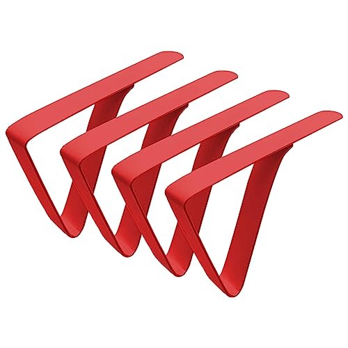 Large Tablecloth Clips Stainless Steel Rust Proof Table Cloth Clips 4 pack Red