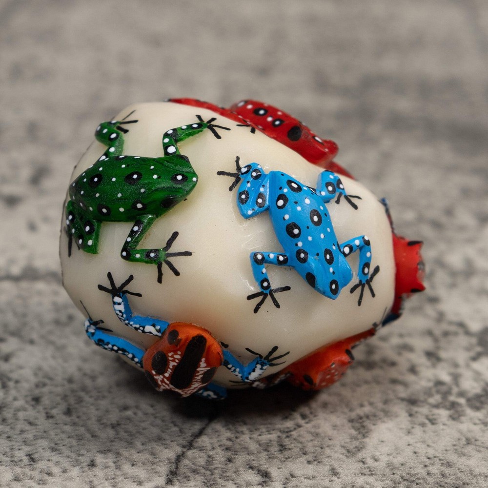 Multiple Poison Dart Frog Tagua Carving
