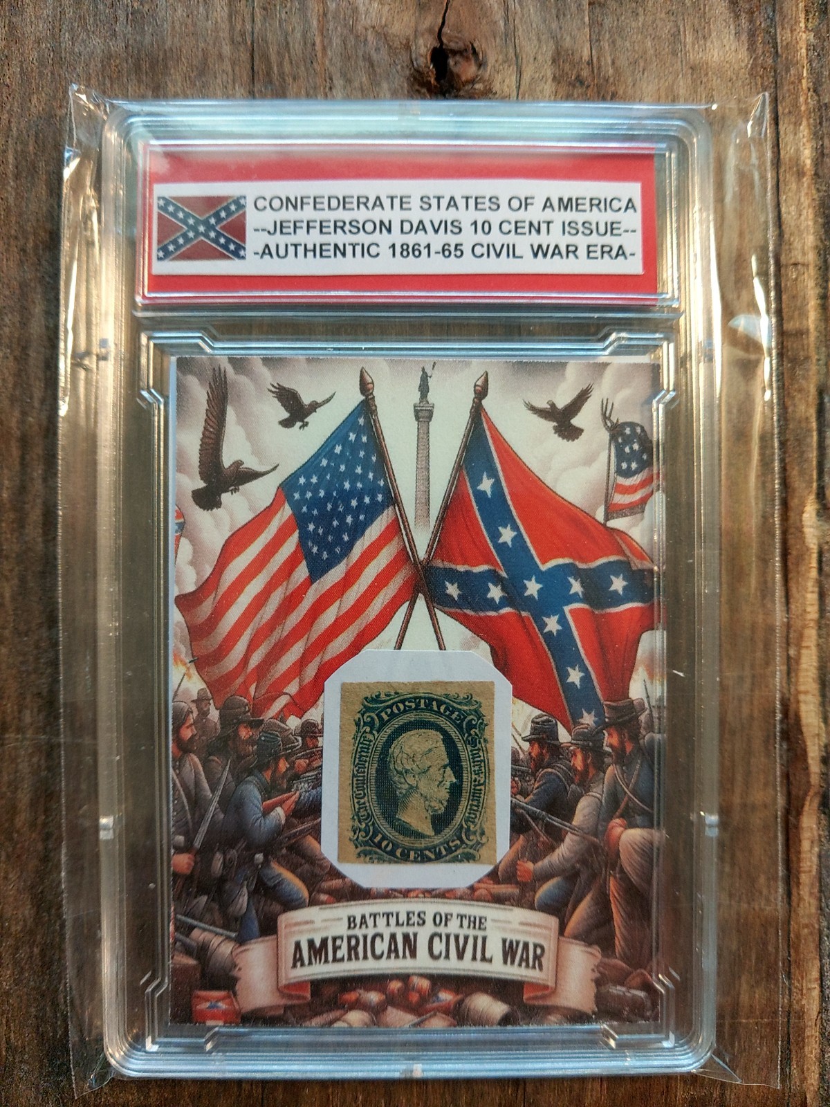 CONFEDERATE STATES OF AMERICA JEFFERSON DAVIS 10 CENT AUTHENTIC STAMP 1861-65