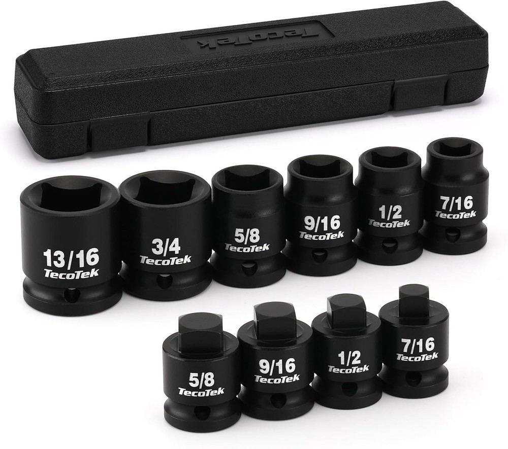 1/2" Drive Pipe Plug Socket Set, Square Drive Socket, 10-Piece, SAE, 4 Point...