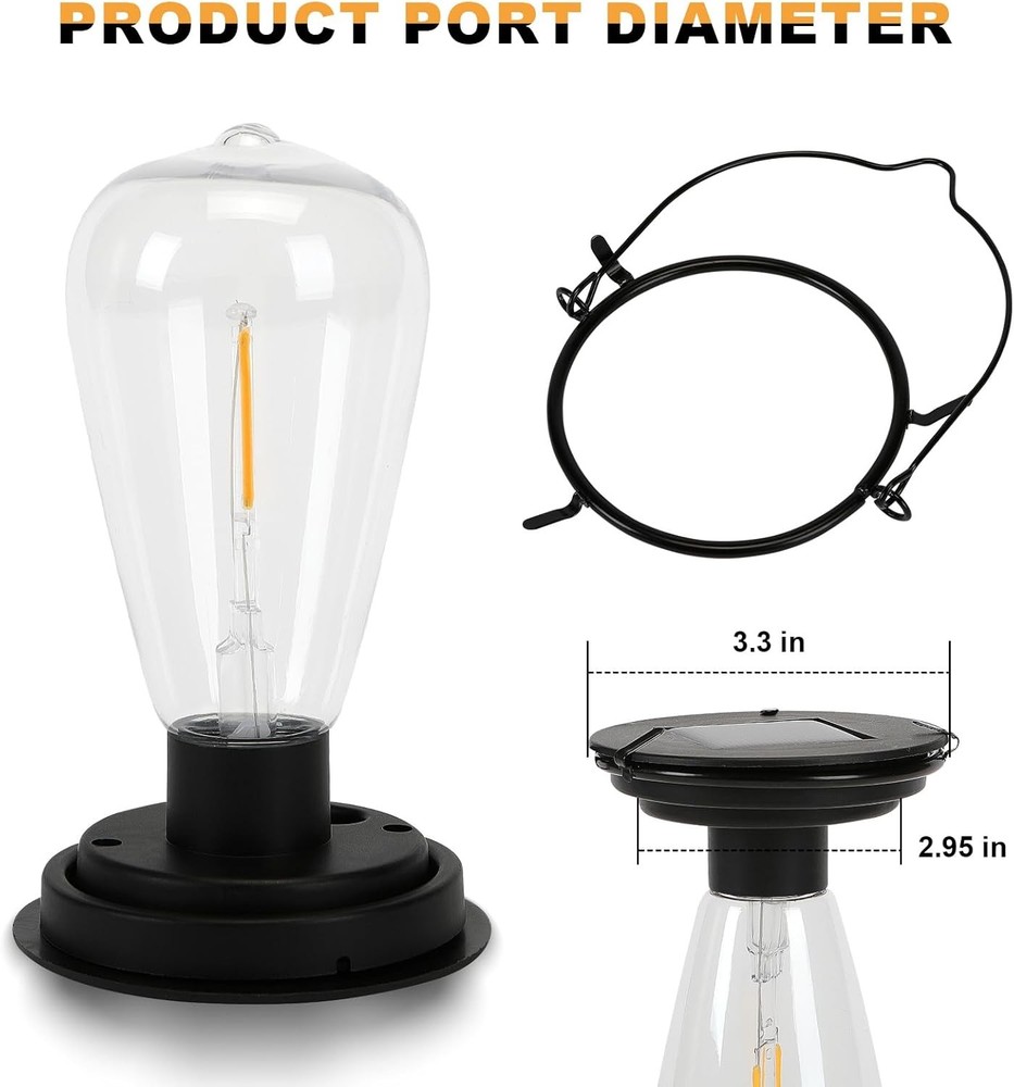 Replacement Solar Light Tops-Solar Bulbs for 2 PACK, Warm White