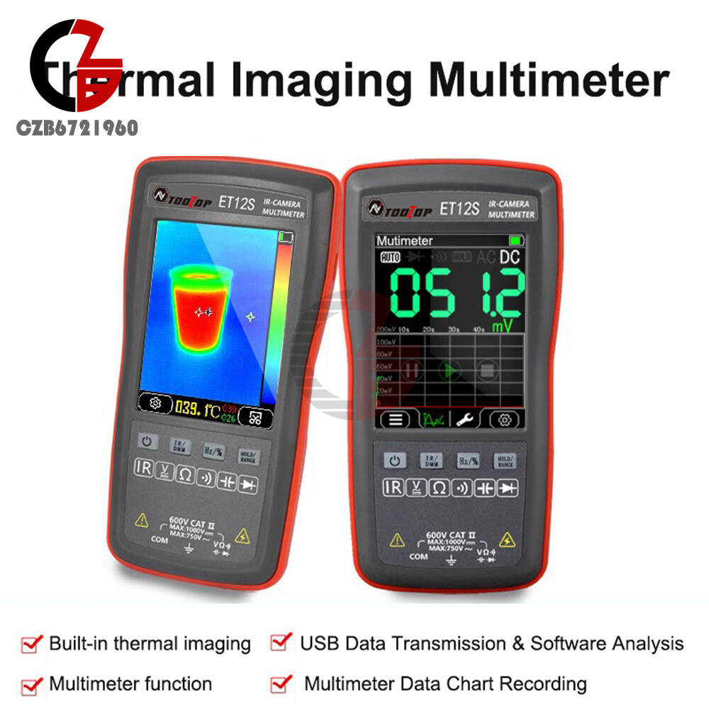 2 In 1 Thermal Imager+Multimeter 2.8'' Touch Screen IR Thermal Camera Multimeter