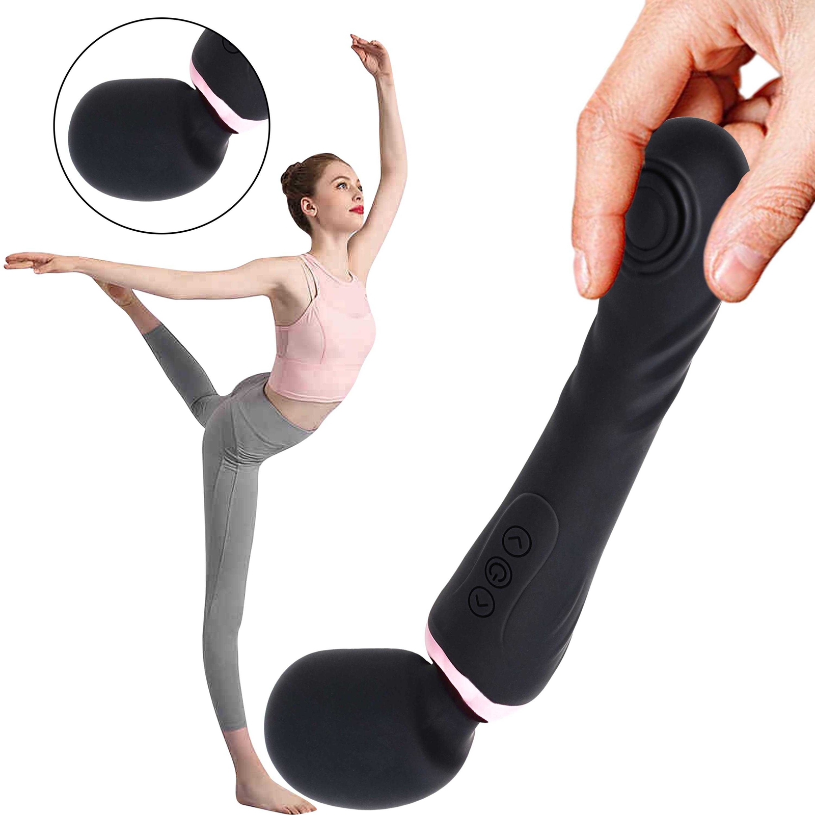 Dual Vibrator Dildo G-Spot Massage Wand Real Clit Stimulator Sex Toys for Women
