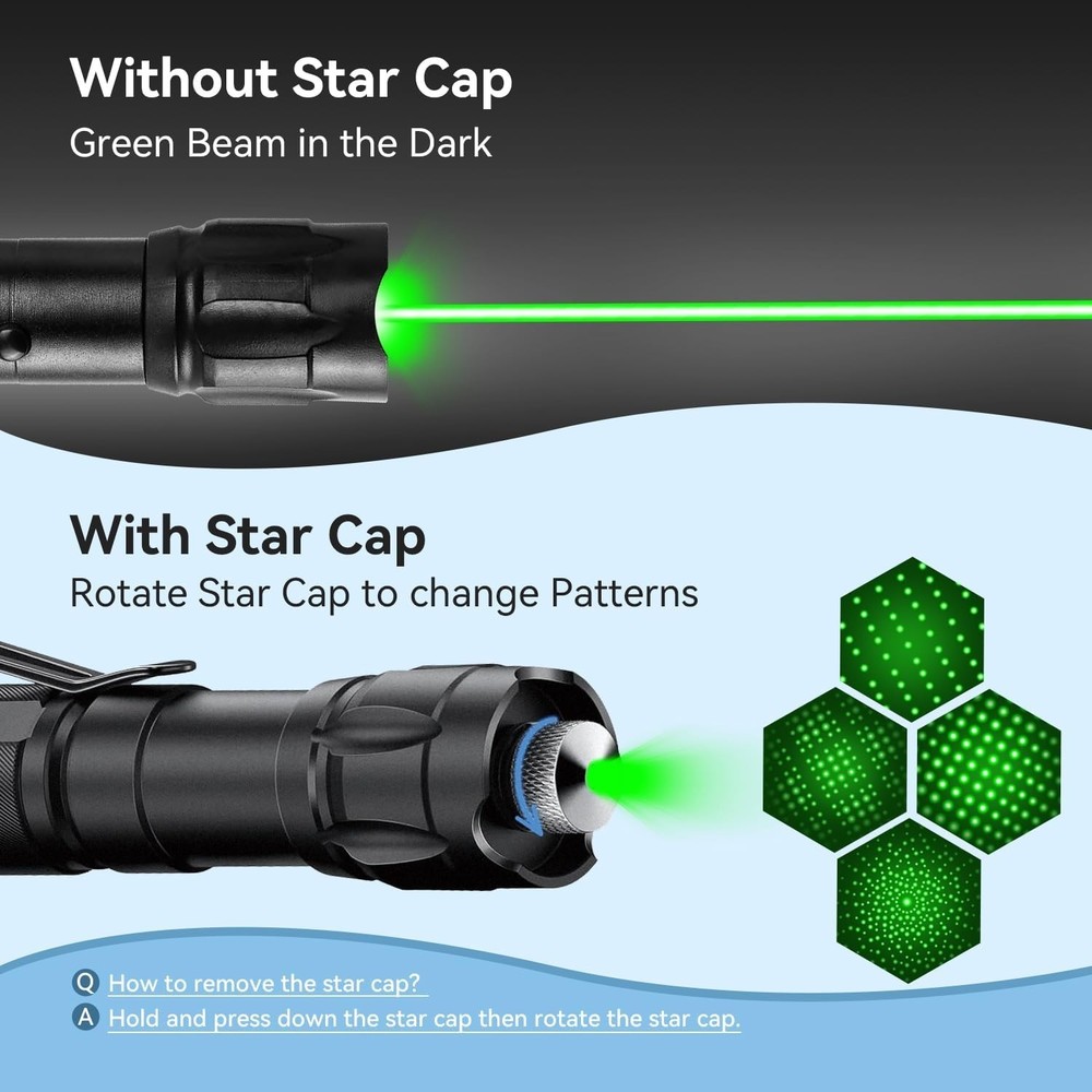Rechargeable Green Laser Pointer, Long Range Laser Pointer Pen High Power