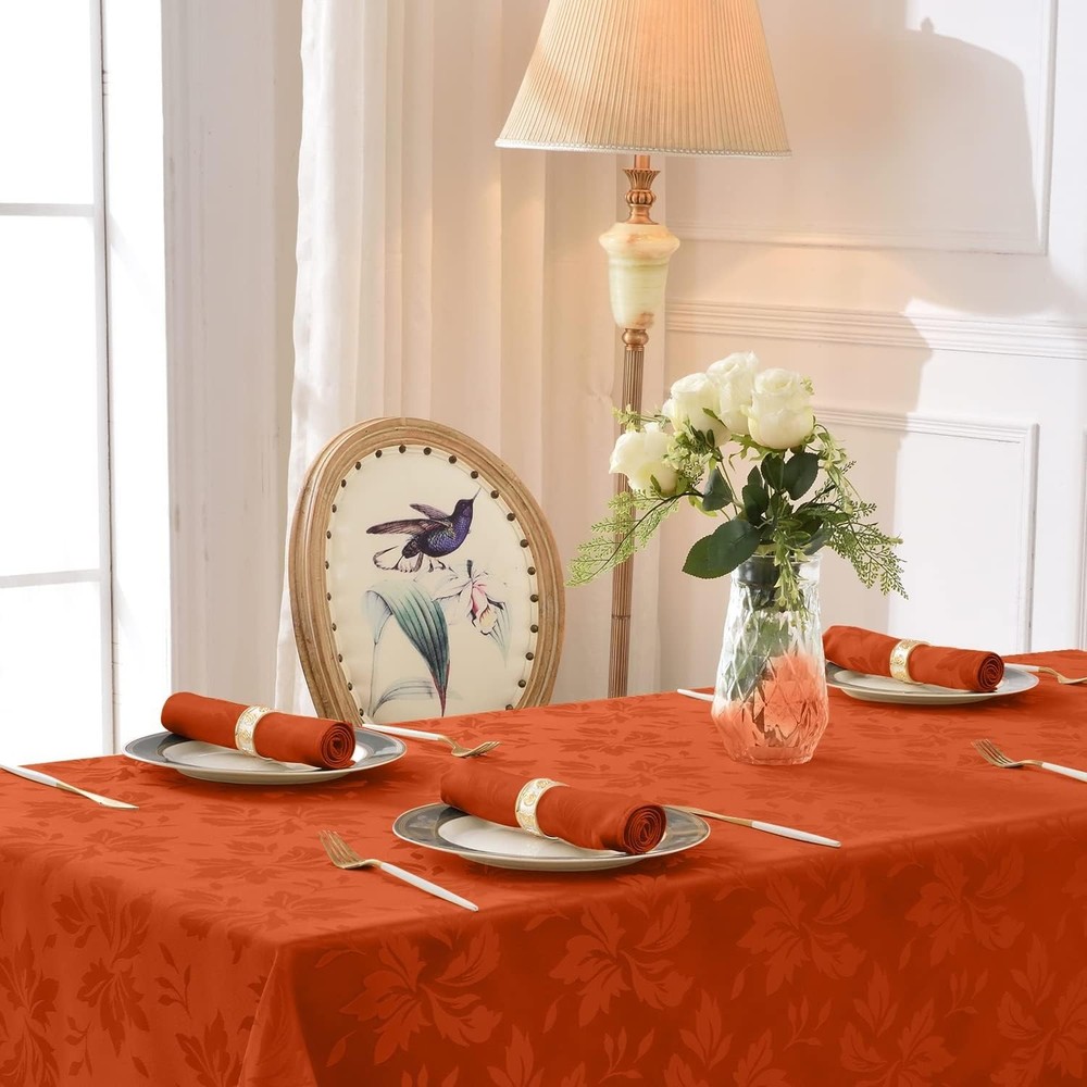 "Romanstile Fall Jacquard 52 x 70 (Rectangular), Maple - Burnt Orange "