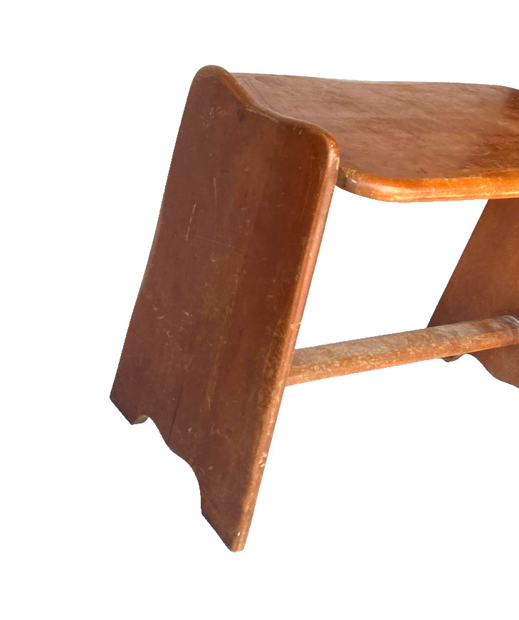 Antique Solid Wood Stool Bench Vintage