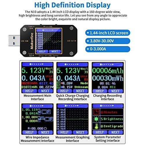 MakerHawk USB Multimeter USB Voltmeter Ammeter Load Tester USB Voltage Current P