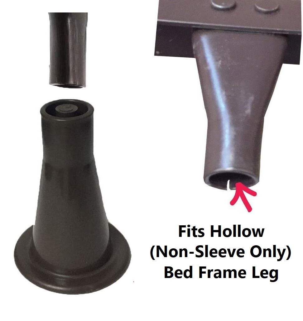 Black Plastic Bed Frame 3-5/8" Tall High Replacement Glide Feet - Set of 4 Glide