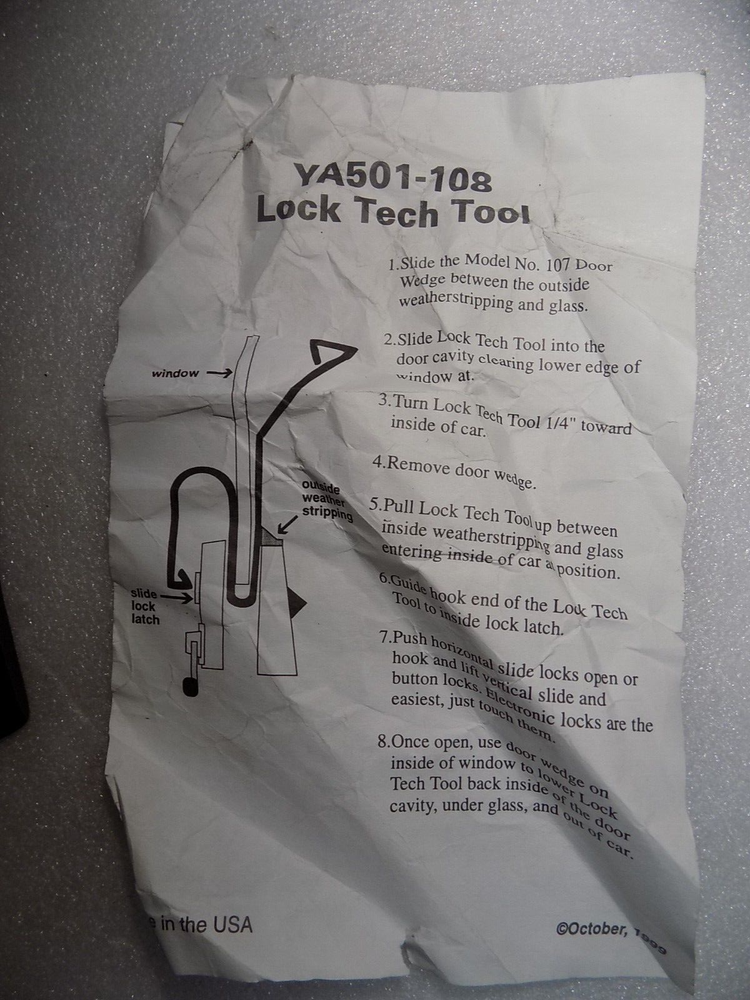 Snap-On/Casey Tool YA501-108 Lock Tech Tool