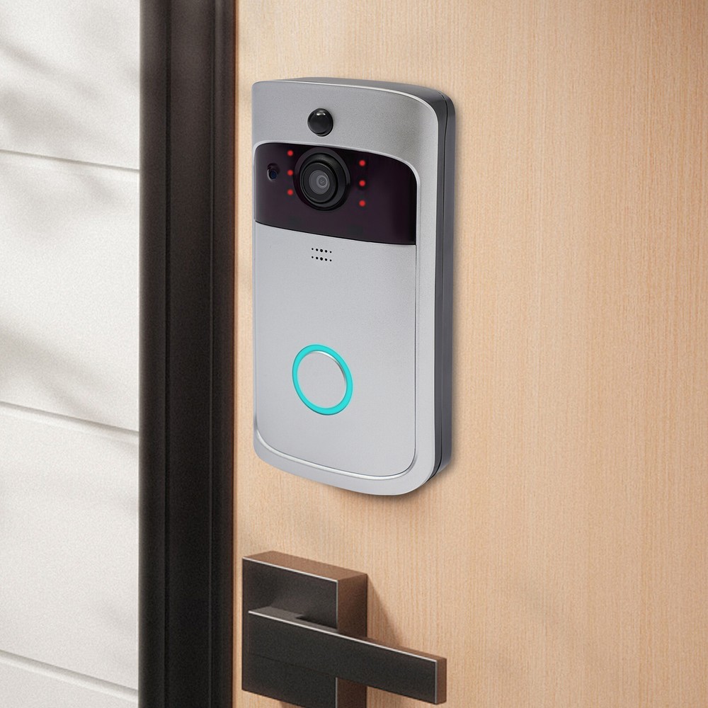 Wireless Security Smart WiFi Doorbell Intercom Video Camera Door Bell V5 Silver