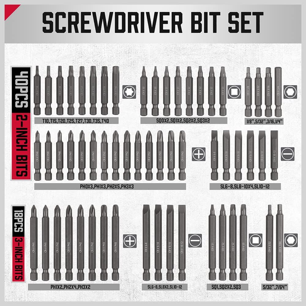 232-Piece Ultimate Screwdriver Bit Set - Security Bit Set, Screw Driver Bit Set,