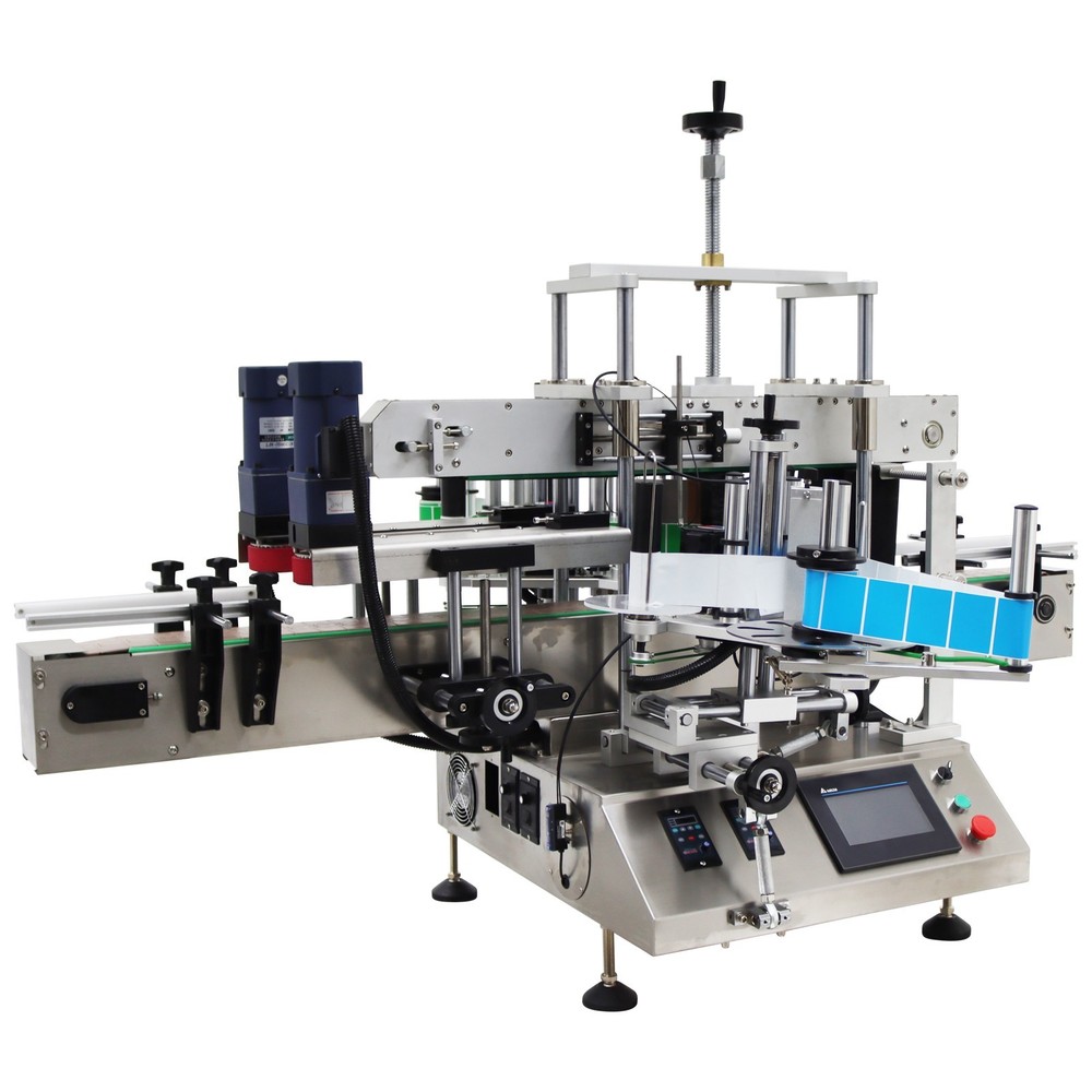 110V Double Sided Automatic Labeling Machine Sticker Labeler w/ Conveyor&Screen