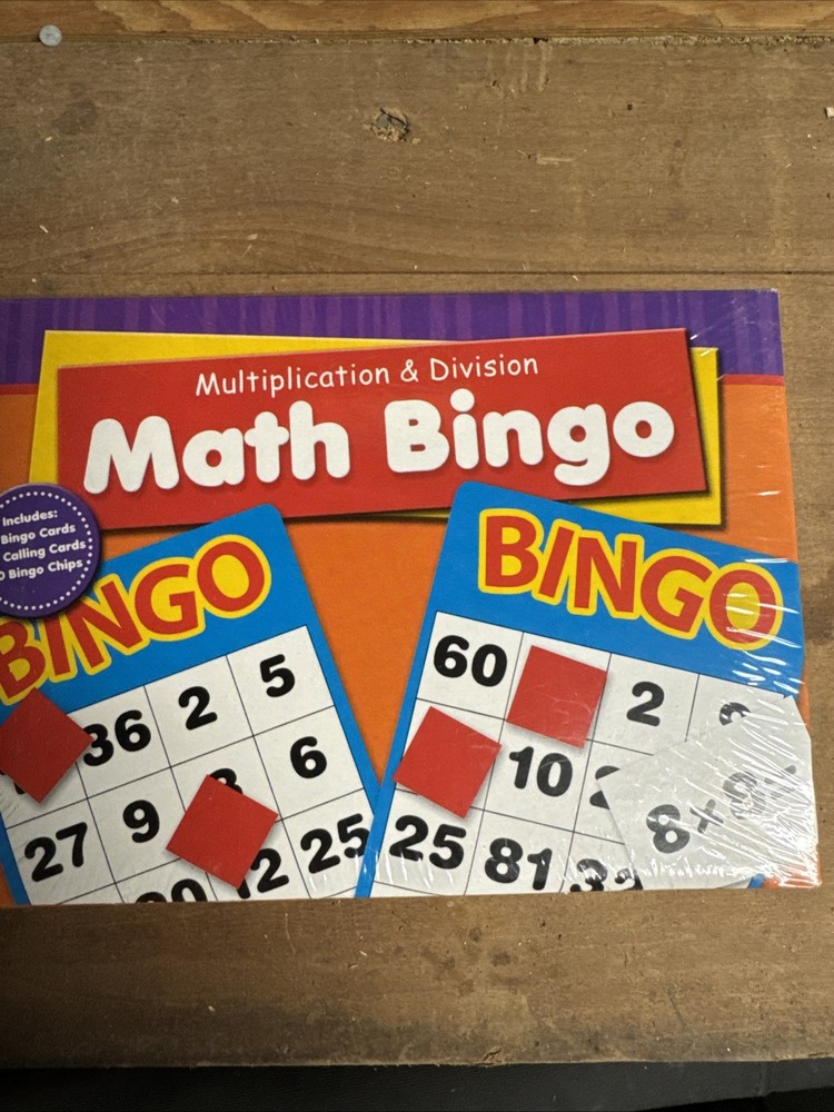 Multiplication  Division Bingo Educational Math Game Homeschool Class NEW SEALED