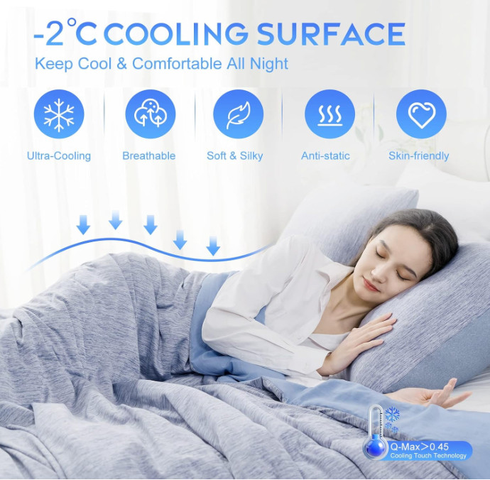 Arc-Cooling Technology KING Comforter - 90" x 108" - Reversible - Blue