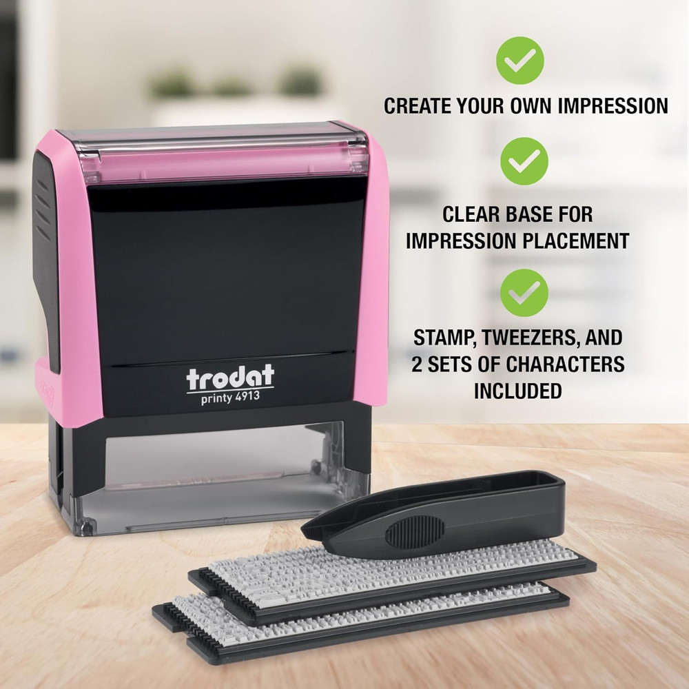 Printy 4913 Self-Inking Do It Yourself (DIY) 5 Line Personalized Custom Message