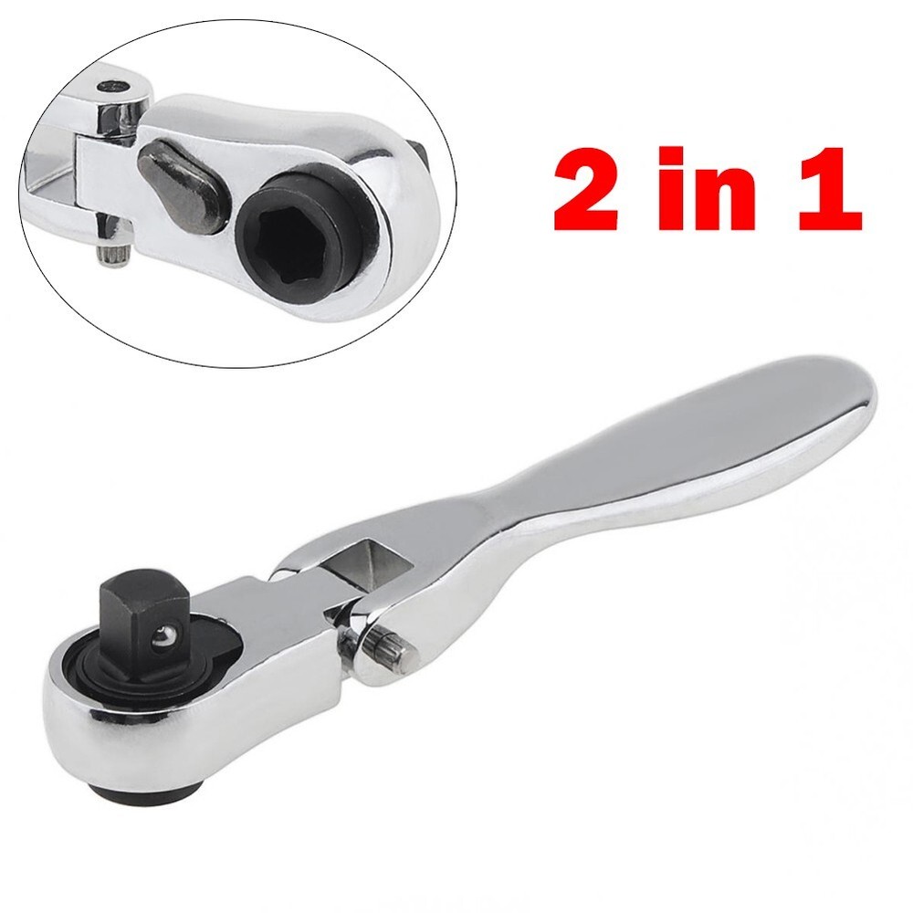 2 In 1 Mini Ratchet Wrench Screwdriver 72 Teeth Socket Batch Head/Quick Spanner