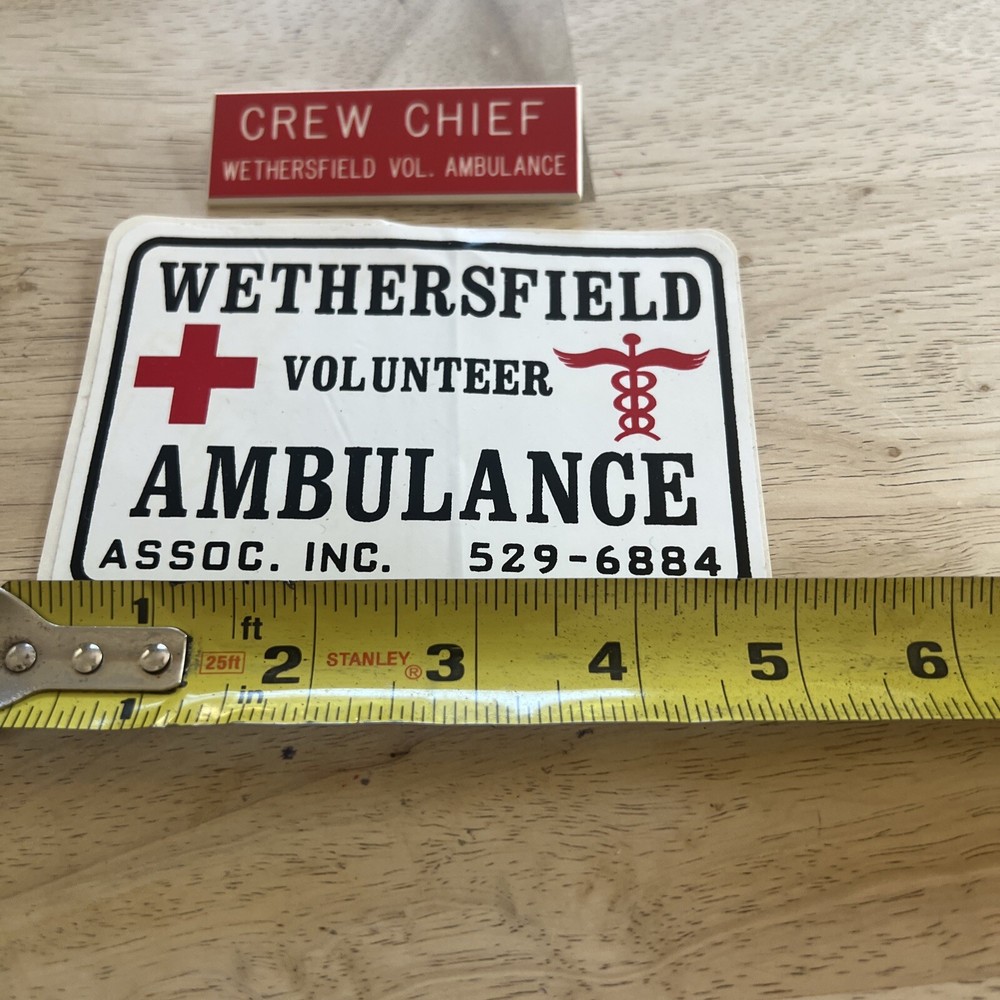 Wethersfield Connecticut Lapel Pin “Crew Chief” & Sticker