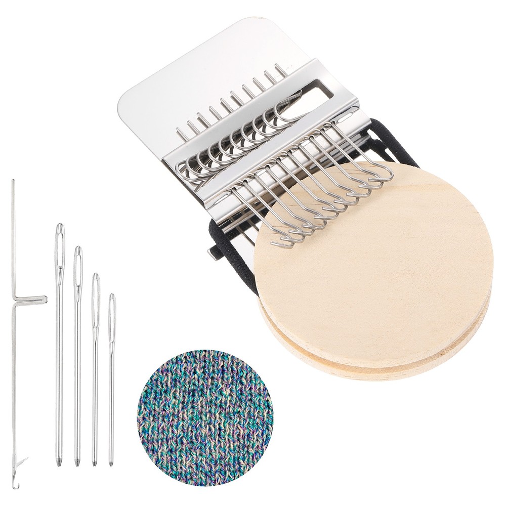Speedweve Darning Loom, 10 Hooks Mini Weaving Knitting Machine with Buckle