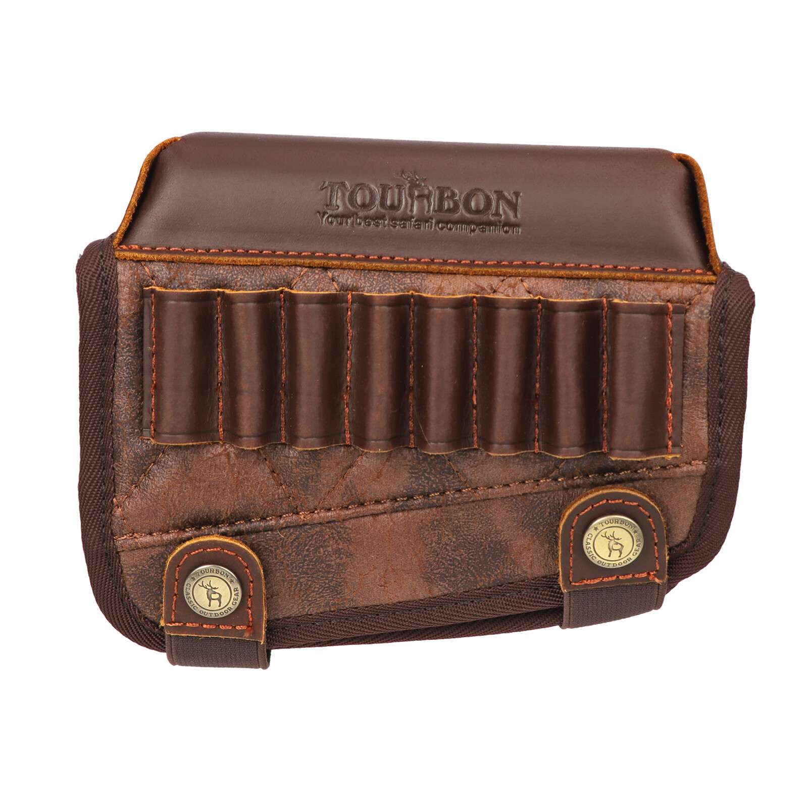 TOURBON PU Leather Cheek Riser Rest Rifle Buttstock Holder 308 WIN Ammo Carrier