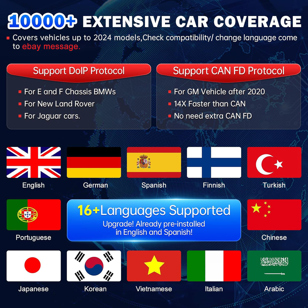 2024 XTOOL D8S Auto Full System Diagnositc Scan Tool E.CU Coding Topology Map