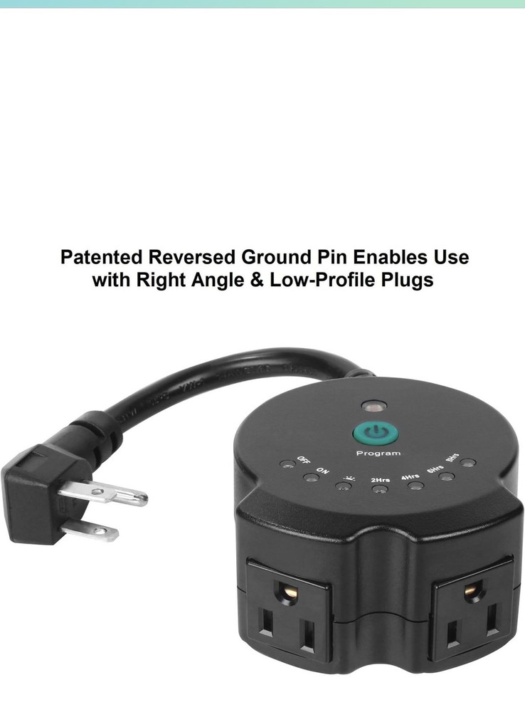 Clear Power Outdoor Plug-in Lighting Timer, Dusk to Dawn Countdown Timer...