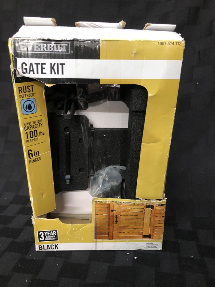 Everbilt 60234 Black Rust Defender Gate Hinge & Pull Set Steel New Open Box