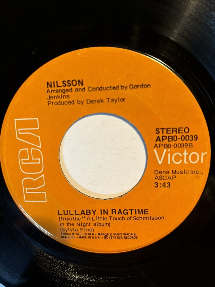 Nilsson “As Time Goes By” RCA 7” 45 Strong VG+