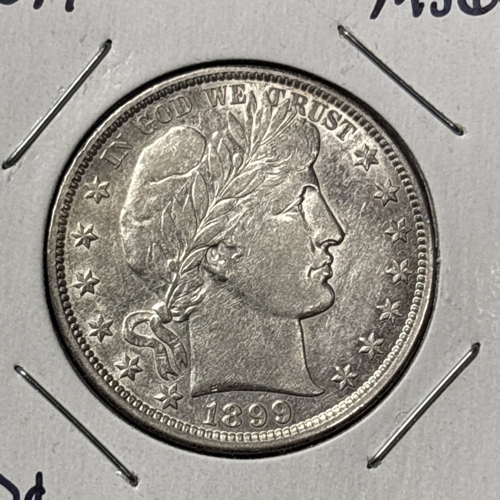 1899 P BARBER HALF DOLLAR REALLY NICE AU 90% Silver
