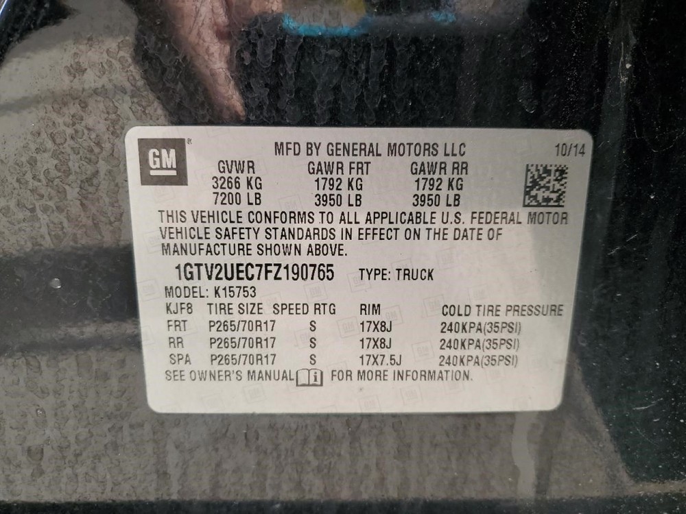2015 15 GMC SIERRA 1500 Bottle Jack