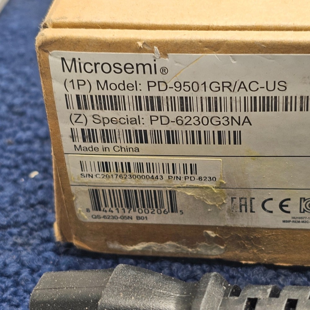 Microsemi PD-9501GR/AC-US POE Injector For Multisensor Camera